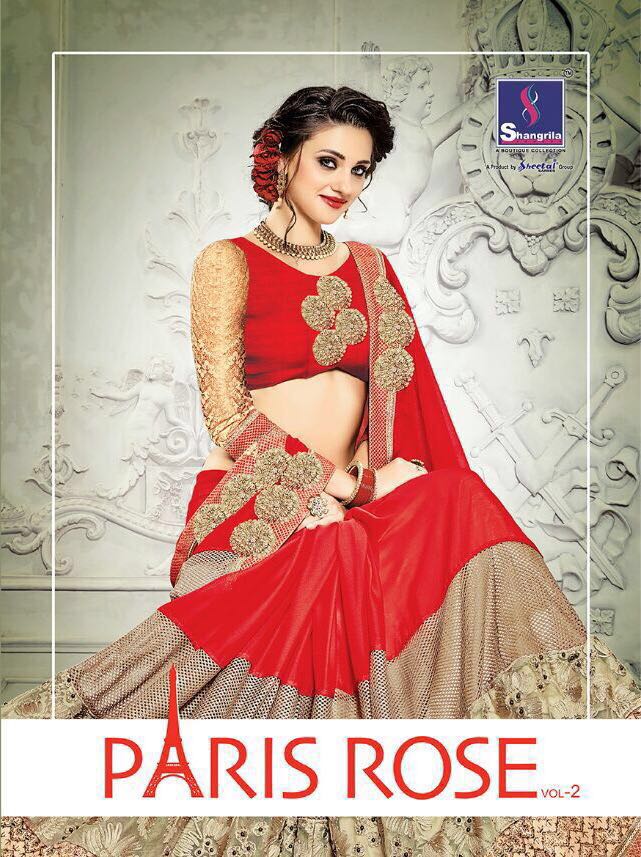 Paris Rose Vol 2 Shangrila Heavy Georgette Embroidered Saree Rate: 1395/-