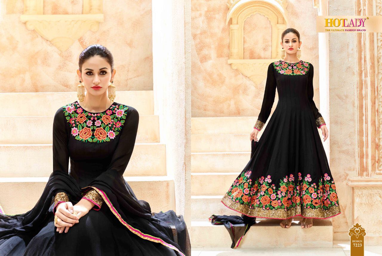Hotlady Presents Heavy Embroidery Designer Suits 3495/-