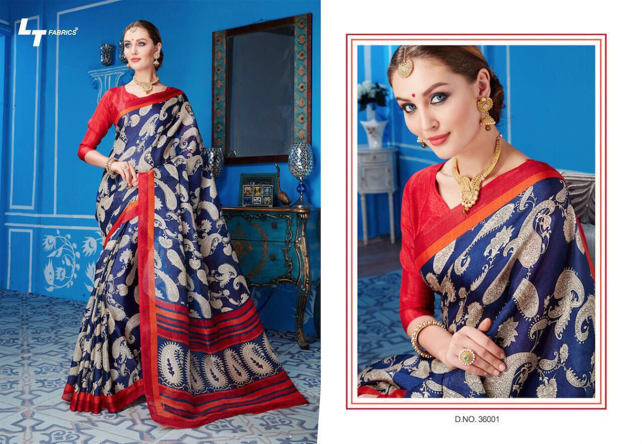 Lt Sarees Presents Khadi Silk Traditional Vol 2 Georgette Print Sarees Wholesale Price - 395/-
