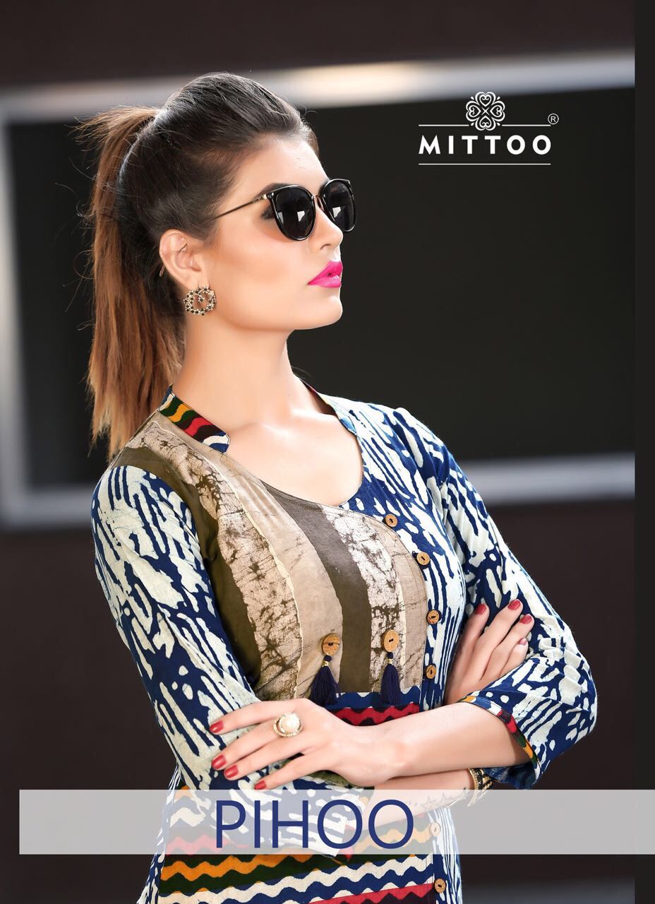 Mittoo Presents Pihoo Cotton Dhabu Multiprint Hit Design Kurtis Wholesale Price - 550/-