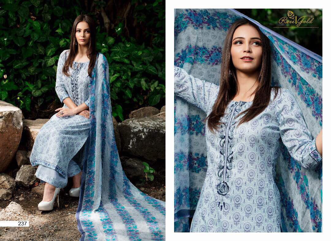 R Vee Gold Presents Kiara Heavy Cotton Lawn Printed With Self Embroidery Wholesale Price -1225/-