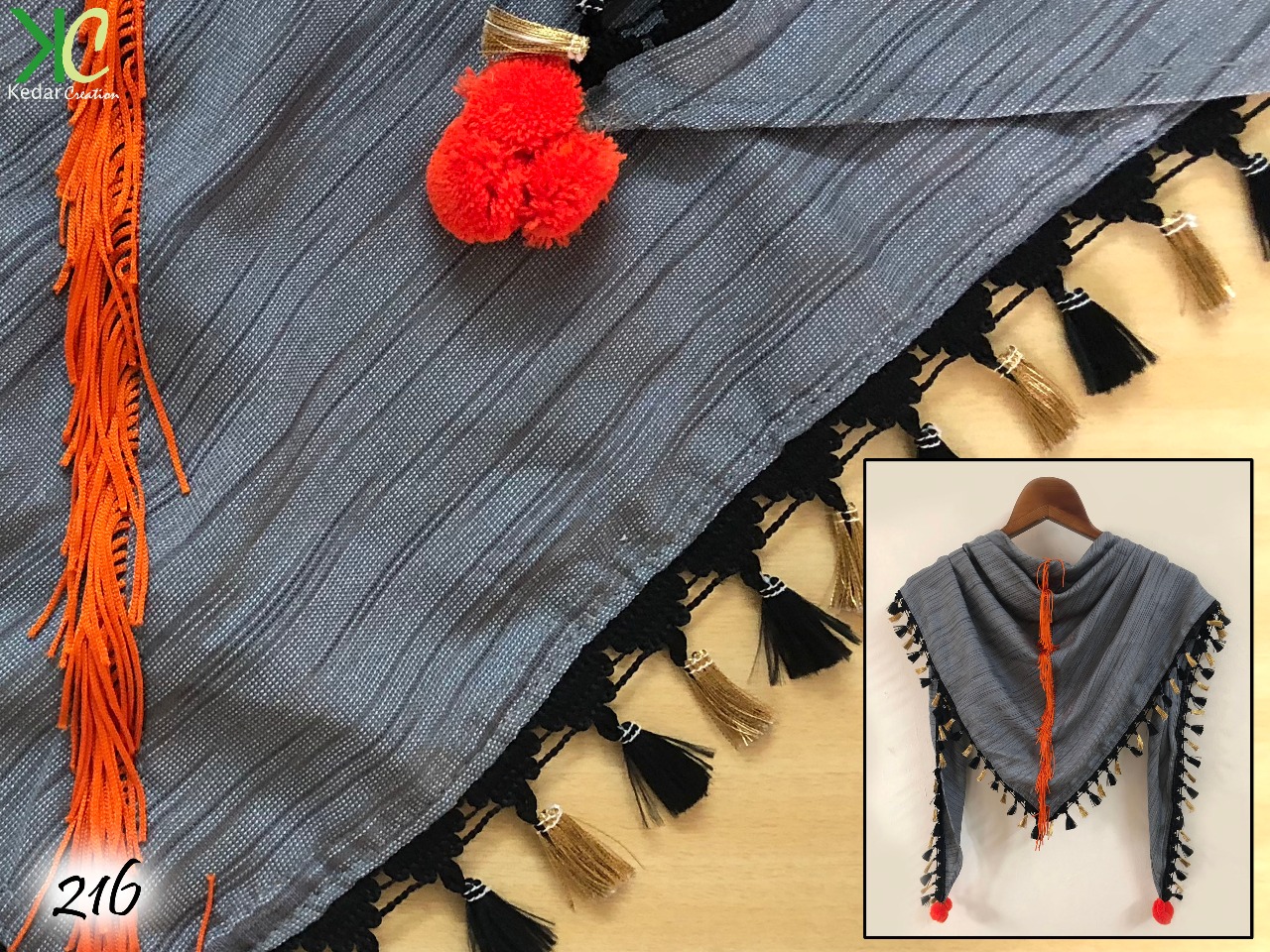 Kedar Creation Presents Scarf Khadi Rayon With Pom Lace Hit Designs Wholesale Price - 300/-
