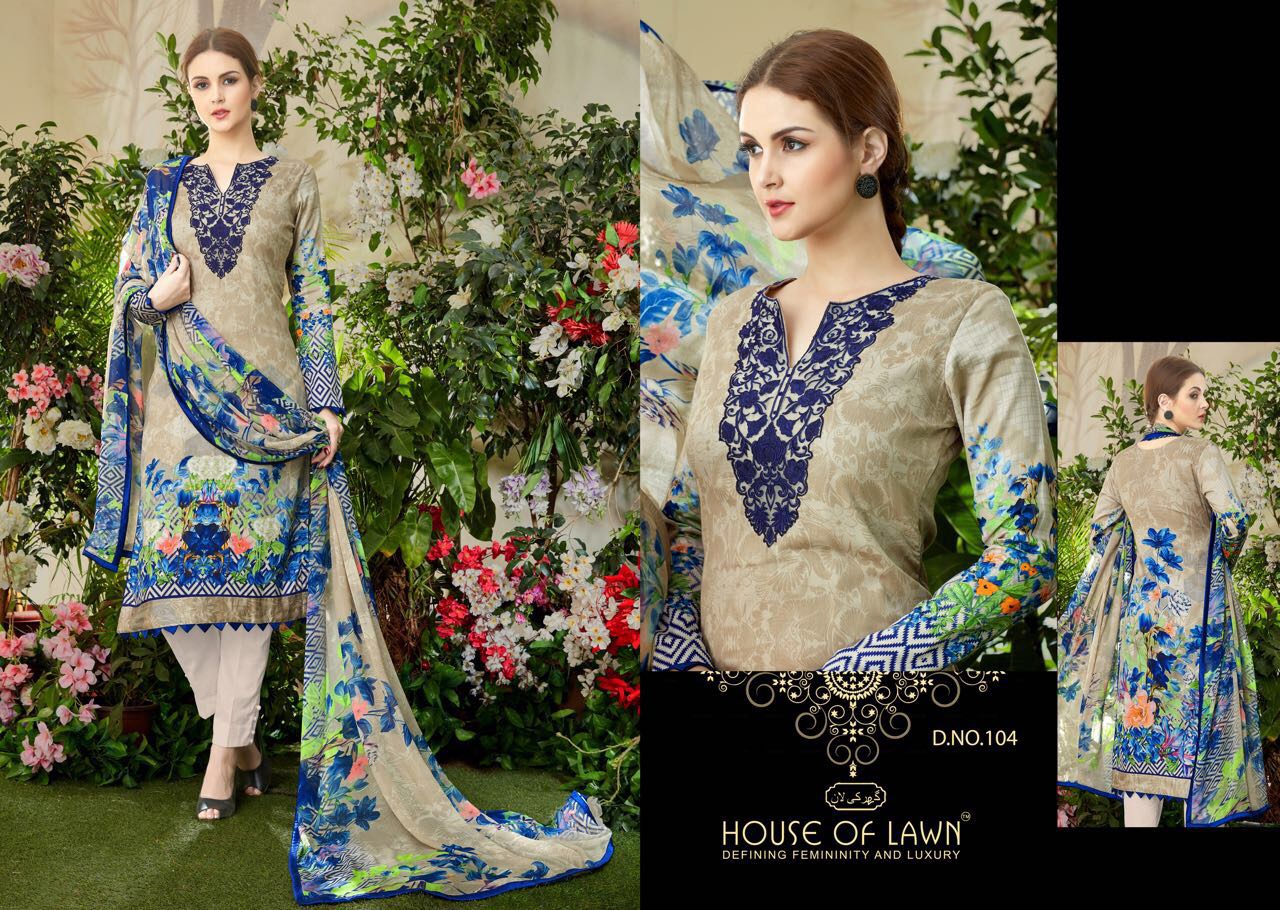 House Of Lawn Presents Muslin Cotton Print With Heavy Embroidery Wholesale Price - 650/-
