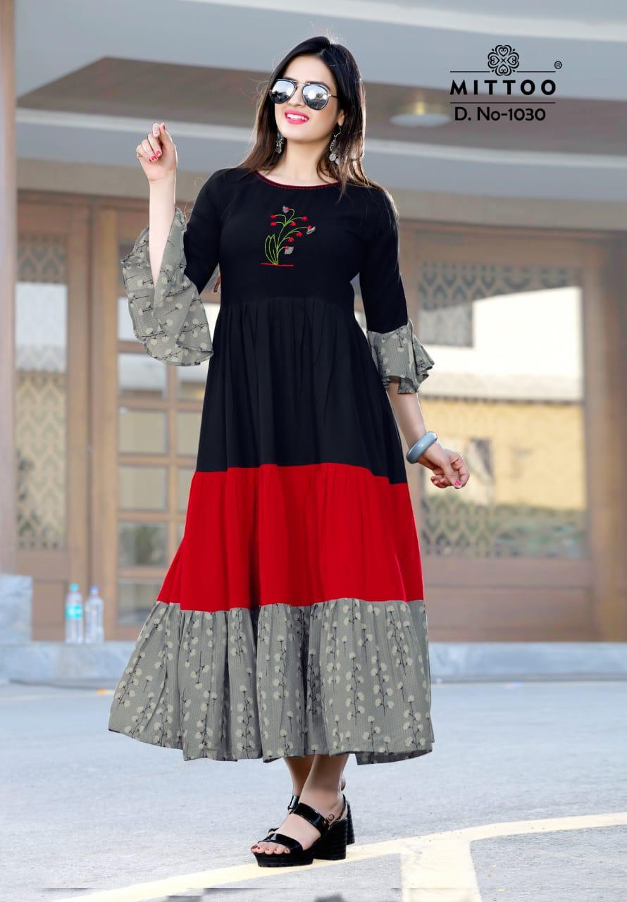 Mitto Maria Designer Rayon Kurtis In Cheapest Wholesale Rate