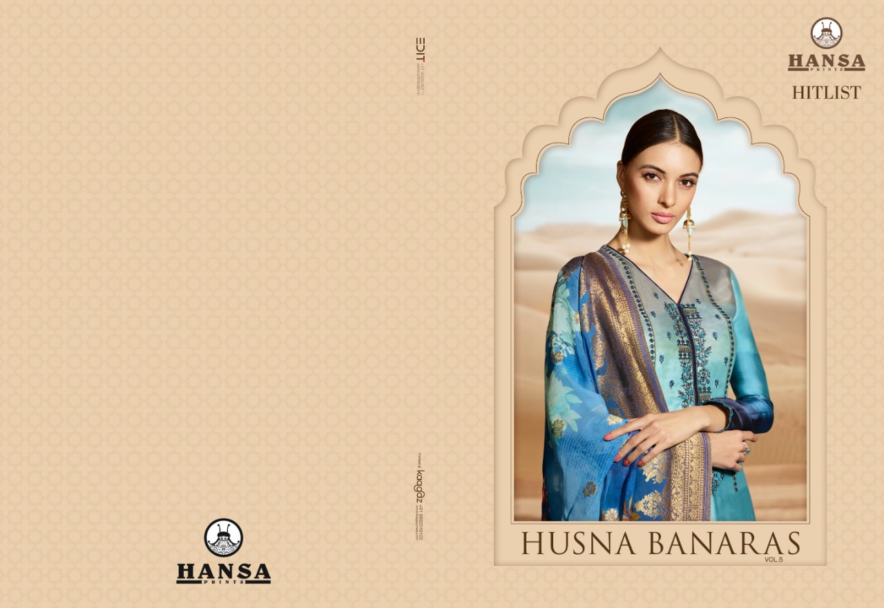 Hansa Husna Banaras Vol 5 Hitlist Embroidary Suit Wholesale