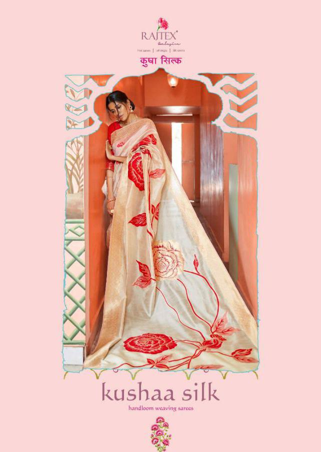 Raj Tex Kushaa Silk Designer Silk Partywear Sarees Wholesale