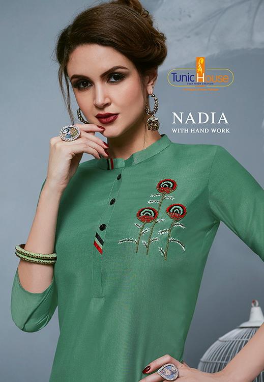 Neha Fashion Nadia Designer Handwork Stitch Kurties Wholesale