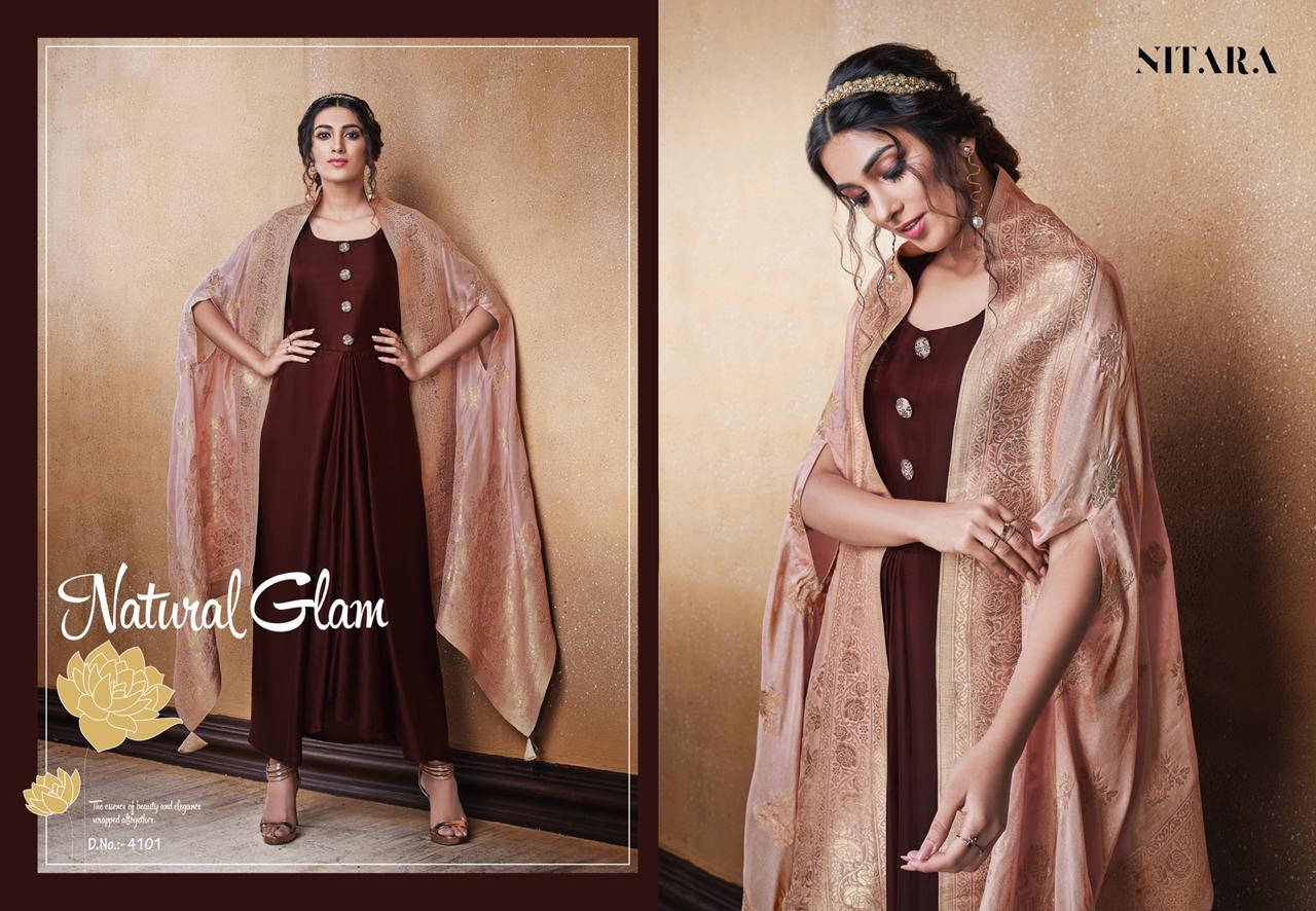 Nitara Lotus Designer Silk Gowns Partywear Collection Wholesale