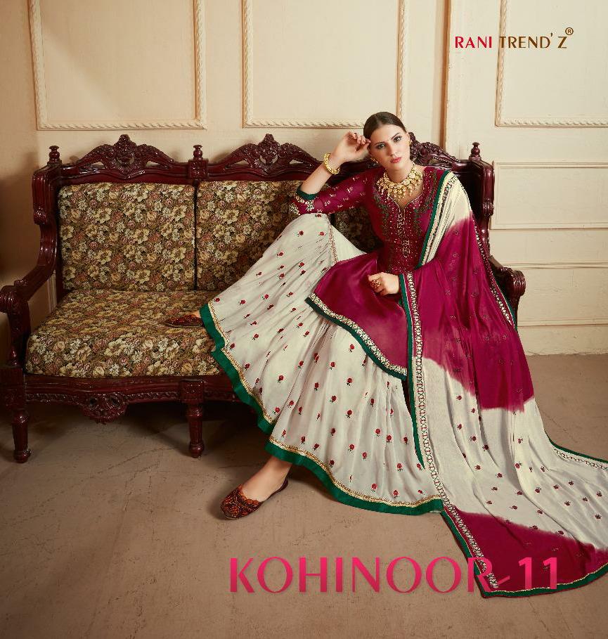 Rani Trendz Kohinoor Vol 11 Designer Embroidered Wedding Wear Sharara In Wholesale Rate