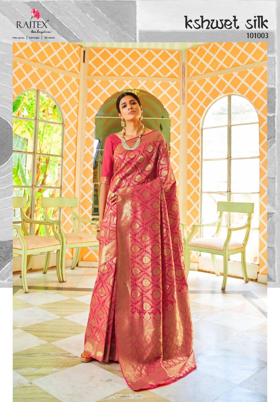 Rajtex Kshwet Silk Designer Soft Silk Wedding Wear Sarees Wholesale