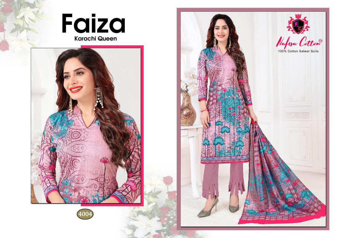 Nafisa Cotton Faiza Vol 4 Designer Cotton Printed Karachi Suits Wholesale