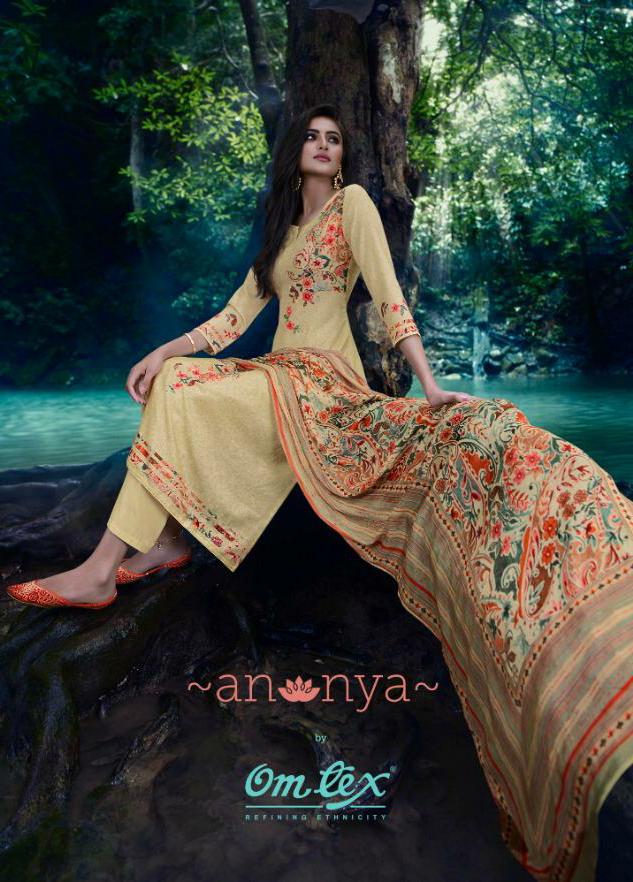 Omtex Annya Designer Handwork With Cotton Embroidered Digital Printed Suits Wholesale