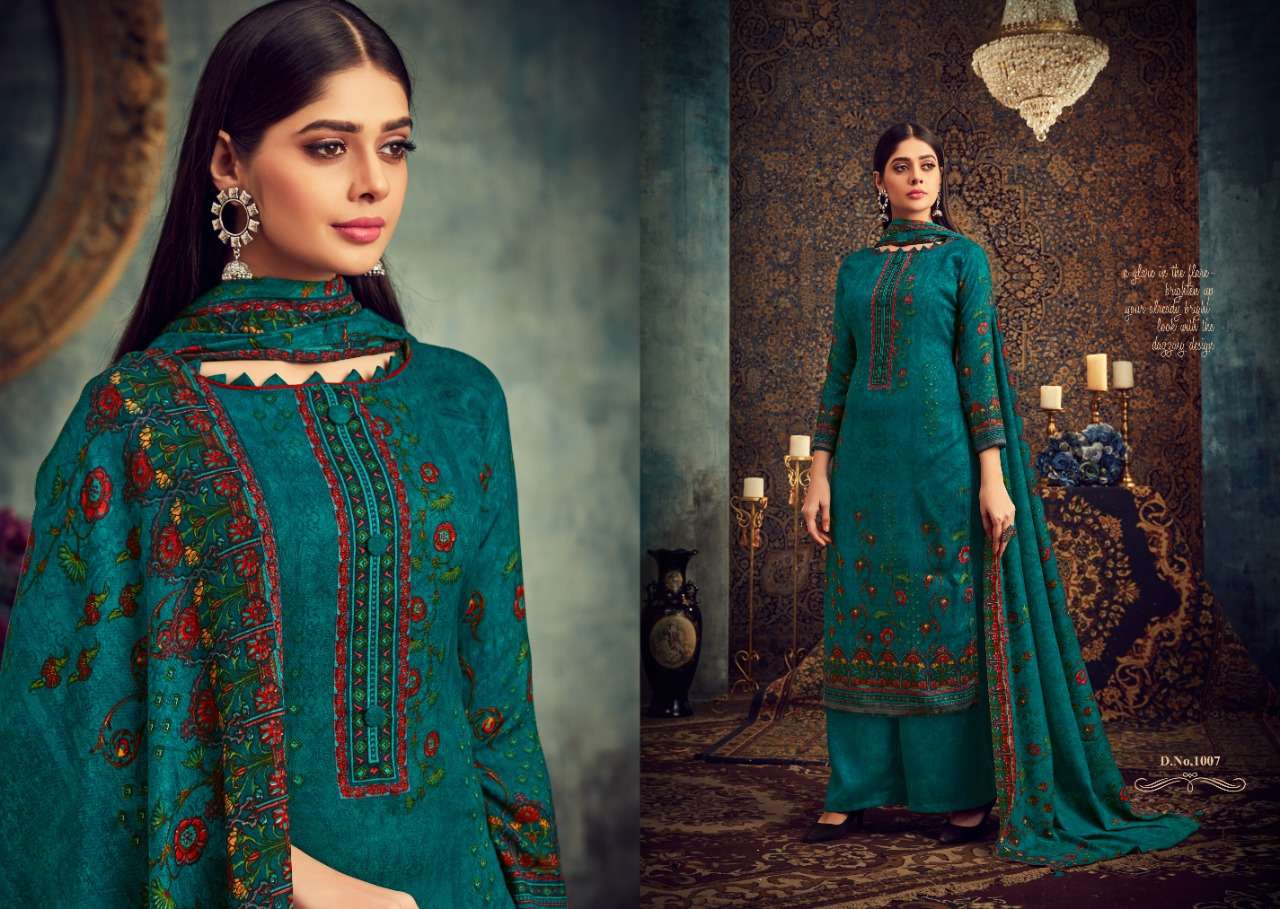 Vijay Fashion Celebrity Norah Designer Pashmina Printed Winter Wear Suits Wholesale