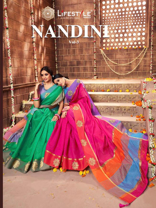Life Style Nandini Vol 3 Designer Festival Wear Sarees In Best Wholesale Rate
