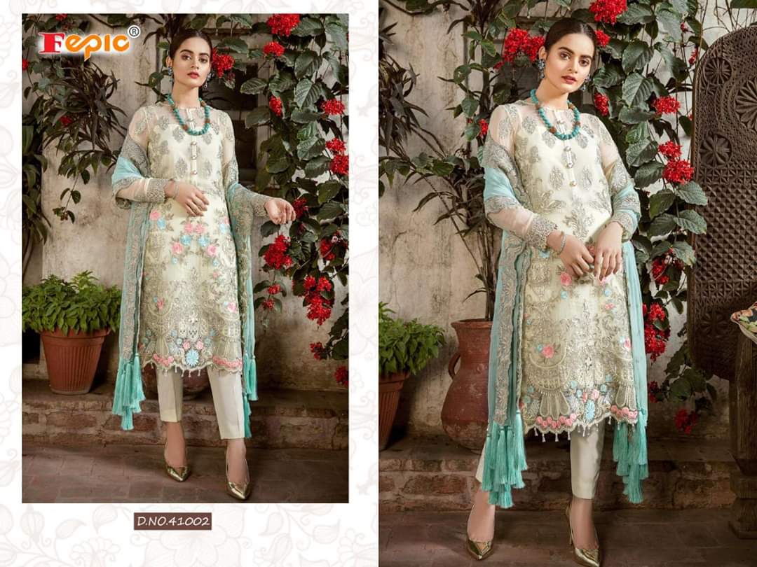Fepic Ready Stock Georgette With Embrodery Pakistani Replica Suits Hit Design