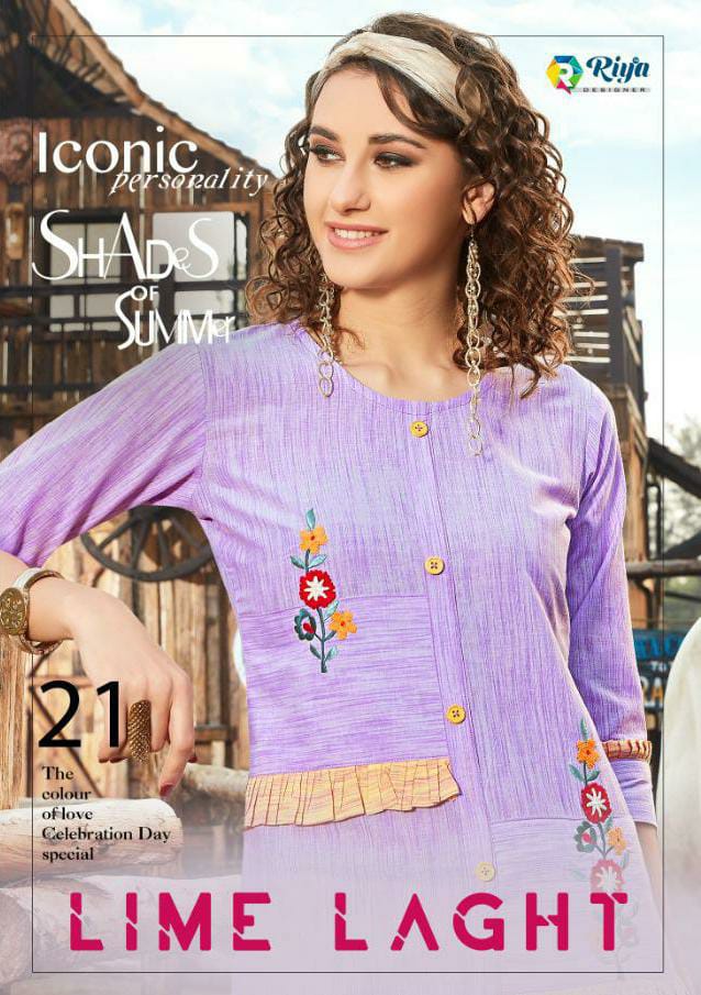 Riya Designer Lime Light Party Wear Kurti With Plazo In Wholesale Rate