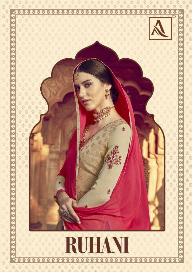 Alok Suit Ruhani Designer Embroidery & Viscose Brasso Suits In Best Wholesale Rate