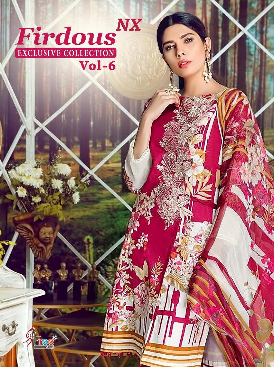 Shree Fab Firdous Exclusive Collection Vol 6 Nx Designer Jam Silk Printed With Embroidered Suits Daily Wear Suits In Best Wholesale Rate