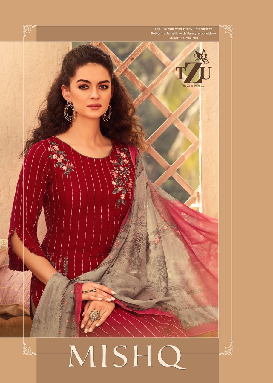 Tzu Lifestyle Mishq Designer Exclusive Embroidery With Cotton Rayon Festival Wear Stylish Kurtis In Best Wholesale Rate