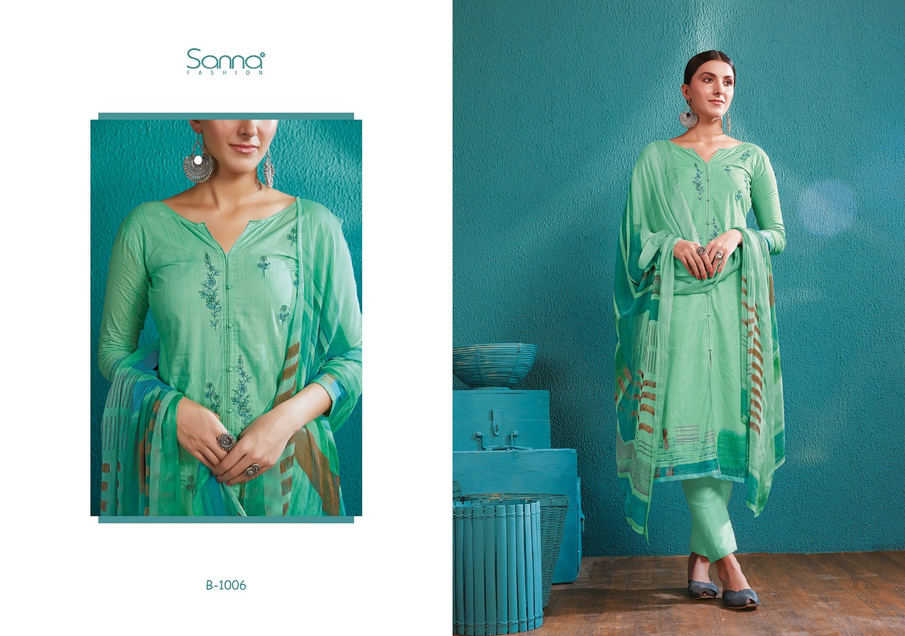 Sanna Breeze Designer Fancy Work With Cotton Digital Printed Outdoor Wear Suits In Best Wholesale Rate