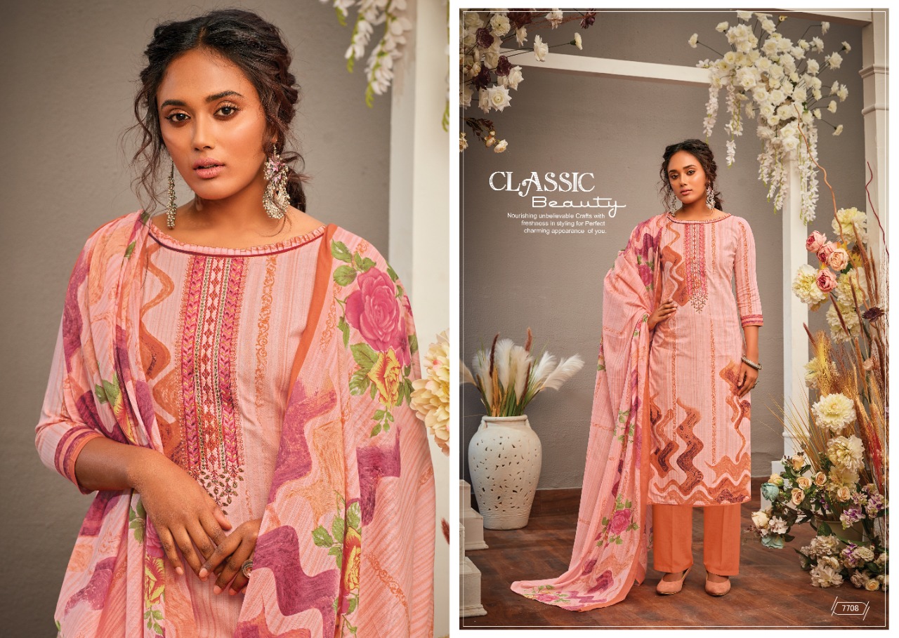 Kesar Abida Designer Kashmiri Embroidery Cotton Digital Style Printed Suits In Best Wholesale Rate