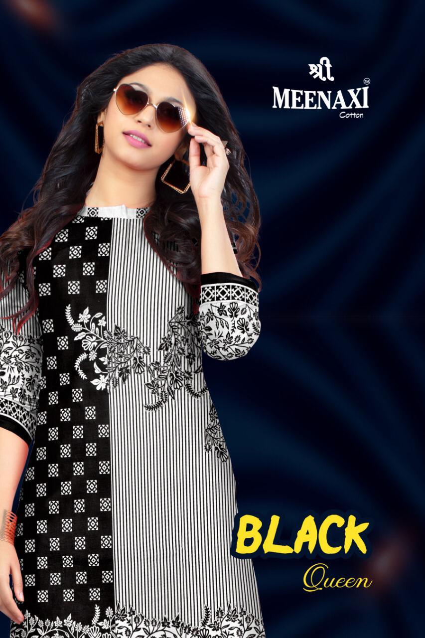 Meenaxi Black Queen Daily Wear Cotton Printed Low Range Suits Wholesale