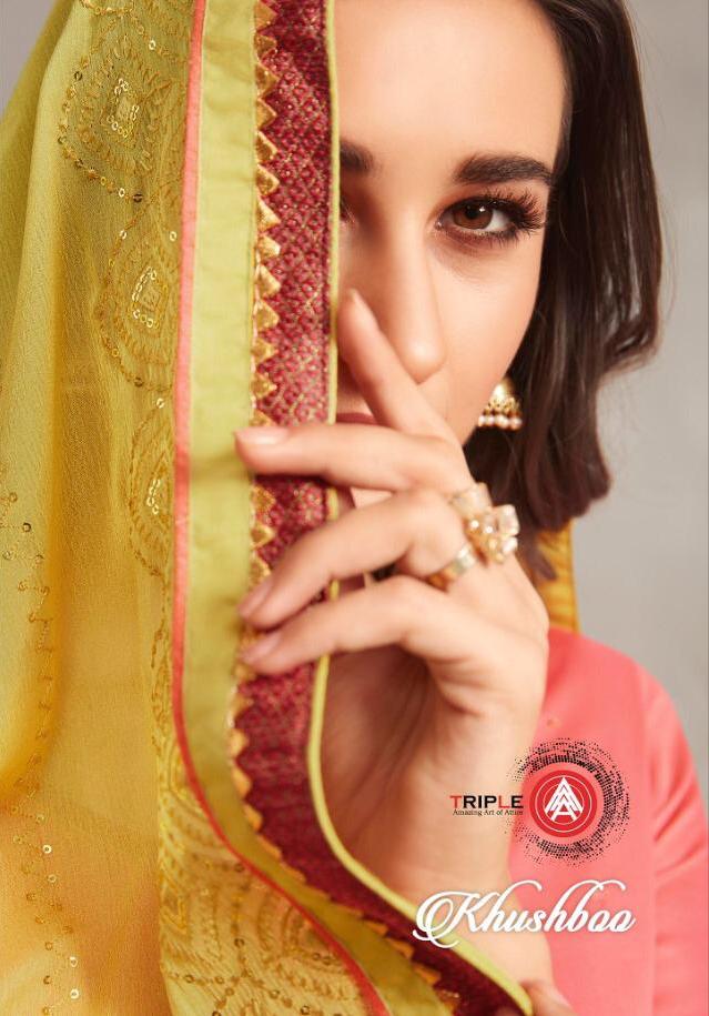 Aaa Khushboo Designer Jam Silk Embroidery Work Festival Wear Suits In Best Wholesale Rate