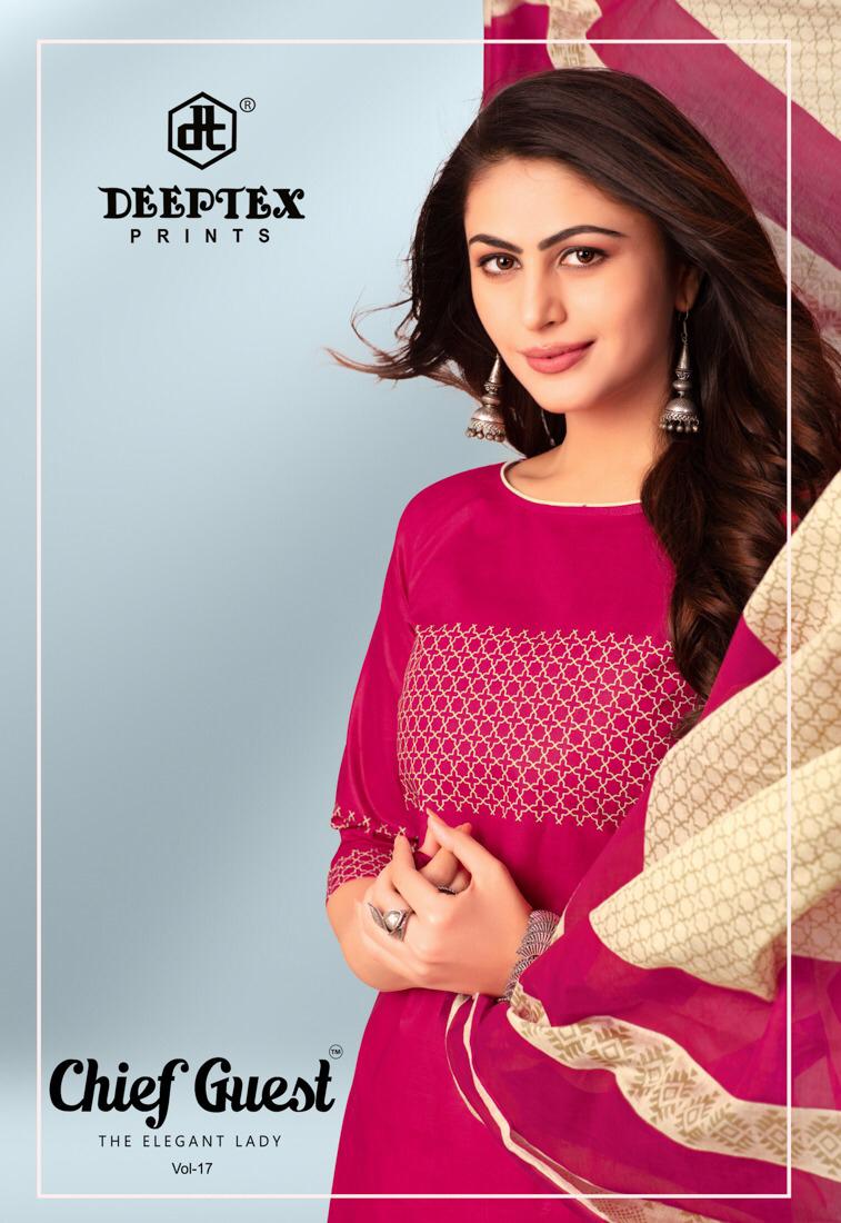 Deeptex Chief Guest Vol 17 Designer Soft Cotton Printed Daily Wear Suits Premium Collection At Wholesale Rate