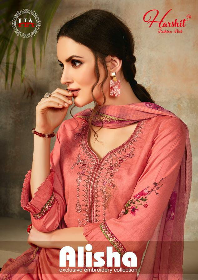 Alok Suits Harshit Fashion Hub Alisha Designer Digital Style Print With Embroidery Work Suits In Best Wholesale Rate