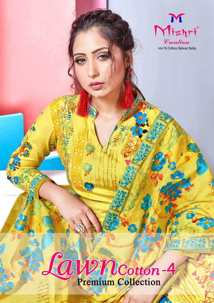 Mishri Lawn Cotton Vol 4 Designer Karachi Style Printed Lawn Suits Wholesale