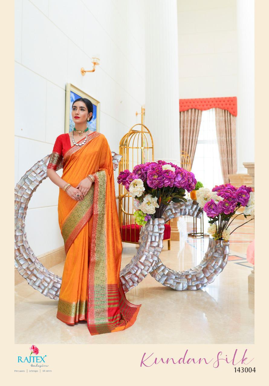 Rajtex Kundan Silk 143001 Series Designer Handloom Weaving Silk Sarees In Best Wholesale