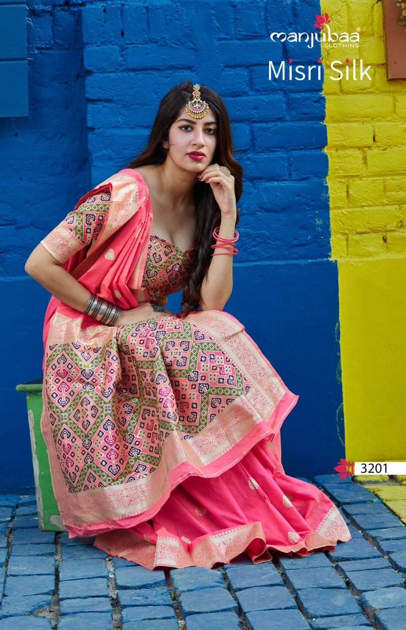 Manjubaa Misri Silk 3201-3204 Series Designer Elegant Sarees In Best Wholesale Rate
