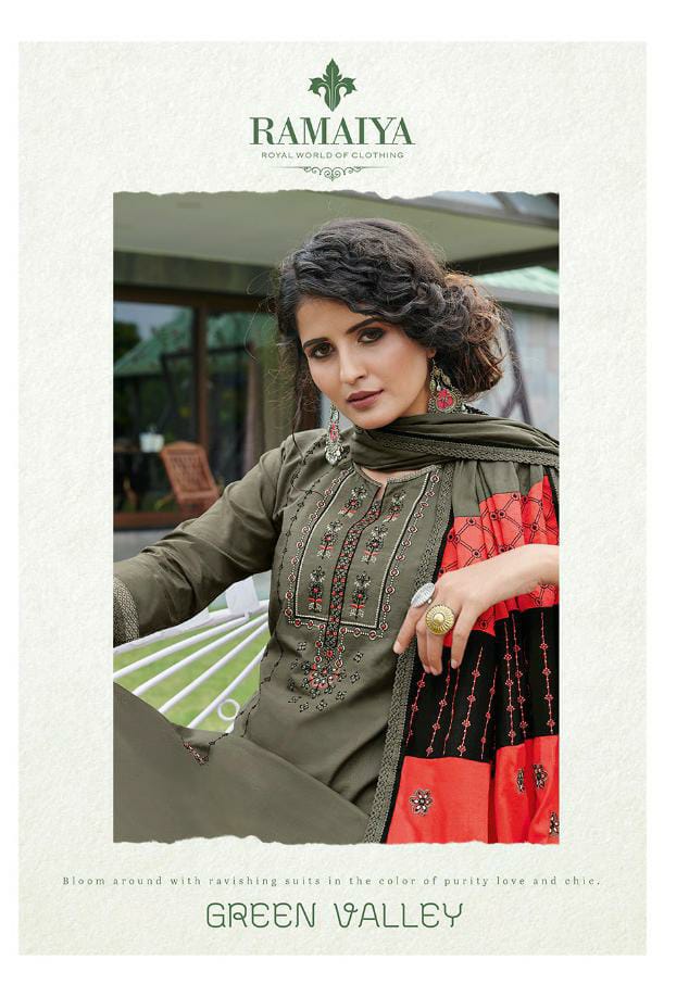 Kessi Ramaiya Green Valley Cotton Work Suits In Best Wholesale Rate