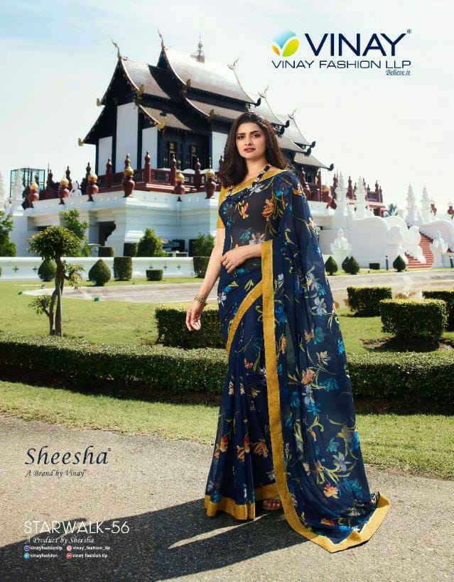 Vinay Fashion Sheesha Starwalk 56 Designer Jacquard Border Sarees Wholesale