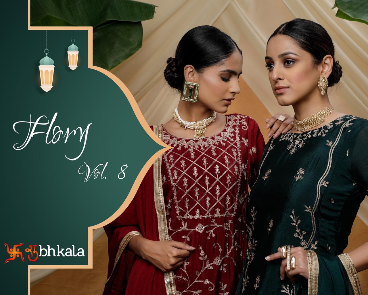 Shubhkala Flory Vol 8 Designer Embroidery Work Suits Wholesale