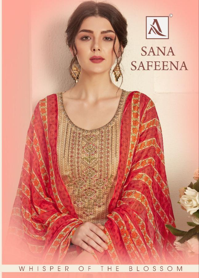 Alok Sana Safeena Cotton Print With Thread Swarovski Work Suits Wholesale