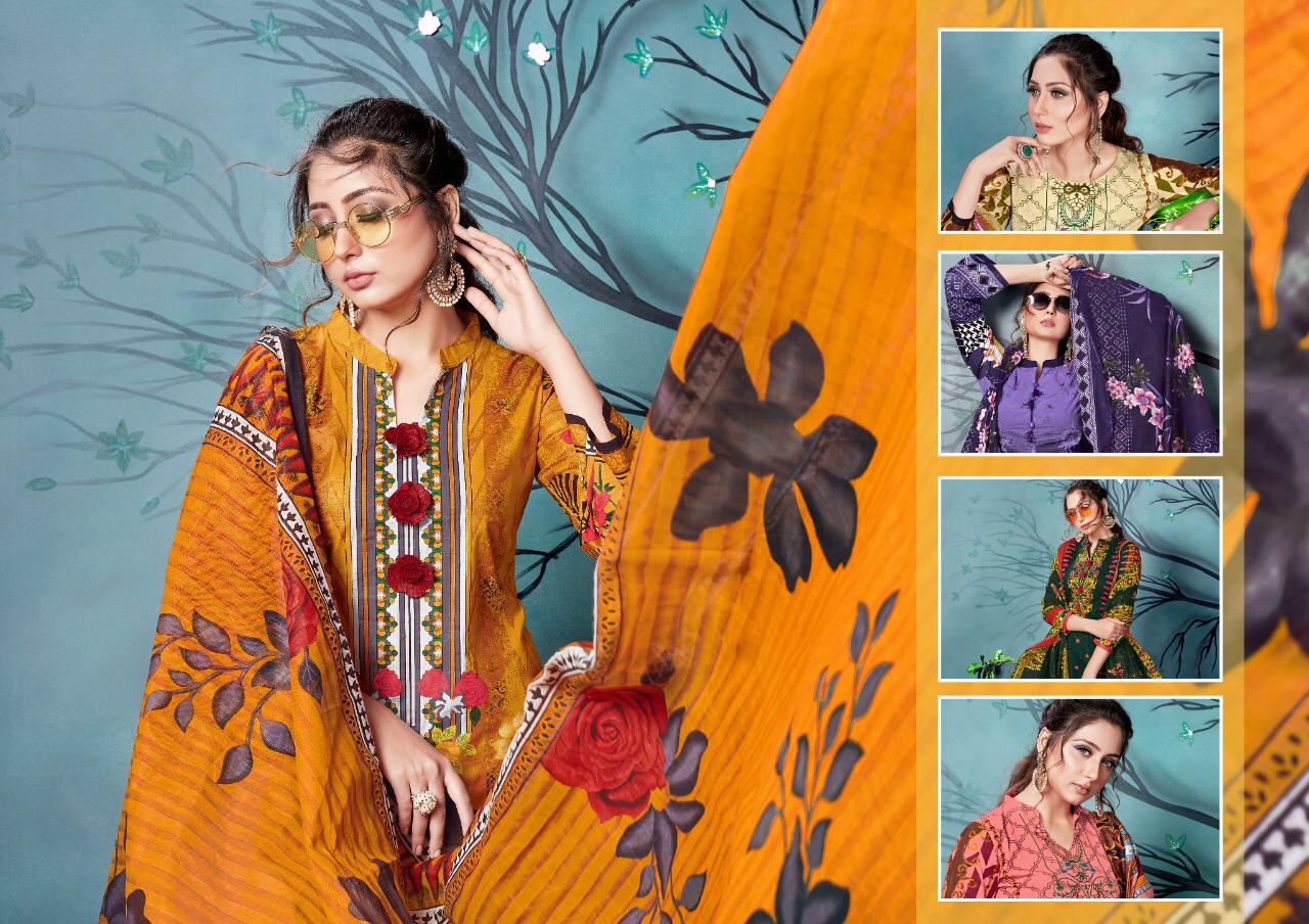 Saafwan Lawn Collection Pure Lawn With Cotton Mal Mal Dupatta Low Range Suits Wholesale