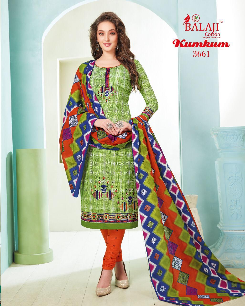 Balaji Cotton Kumkum Vol 22 Designer Cotton Printed Daily Wear Suits Wholesale