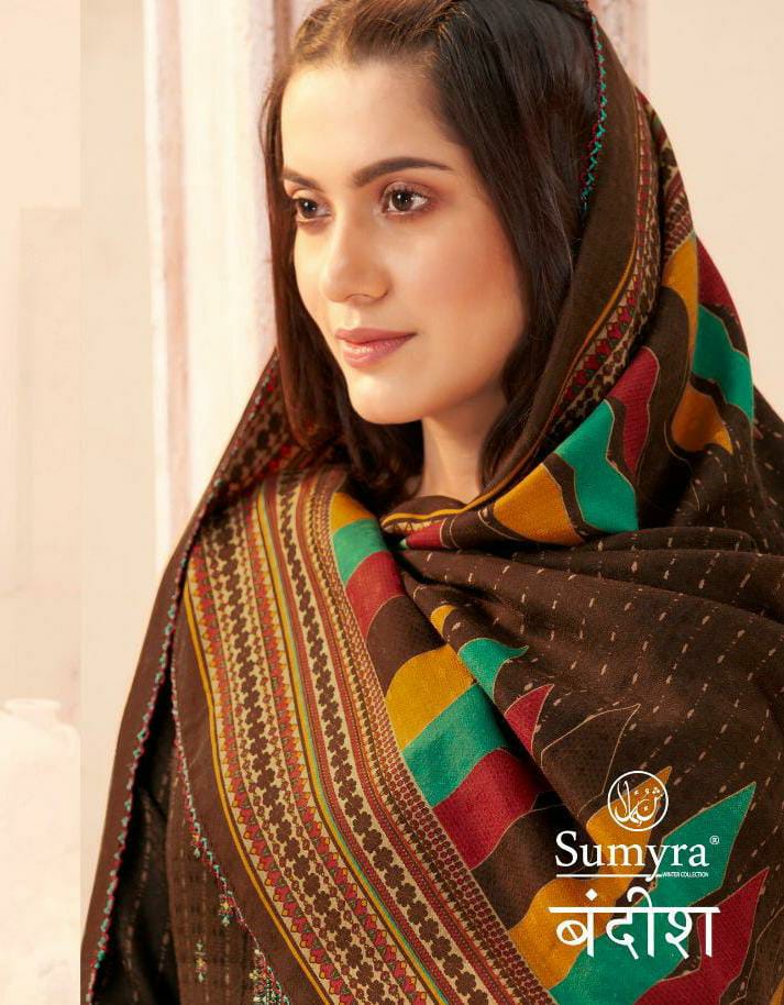 Sumyra Bandish Designer Pashmina With Embroidery Suits Wholesale