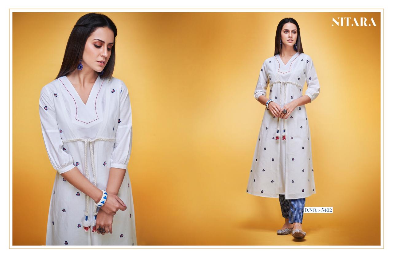 Nitara Layla Designer Cotton Linen Top With Bottom Best Wholesale Rate