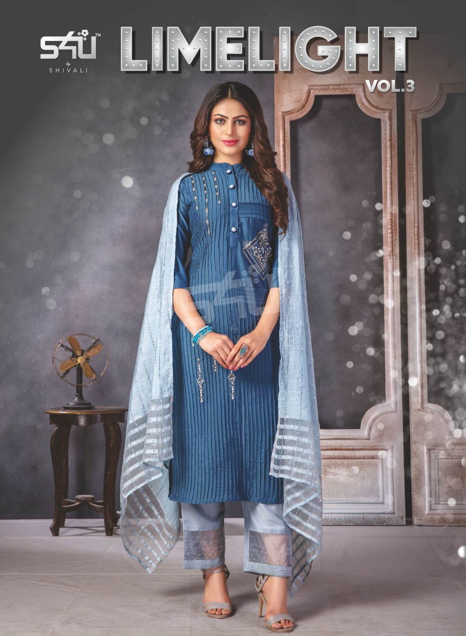 S4u Limelight Vol 3 Designer Stitch Embroidery Work Occasional Wear Suits Wholesale