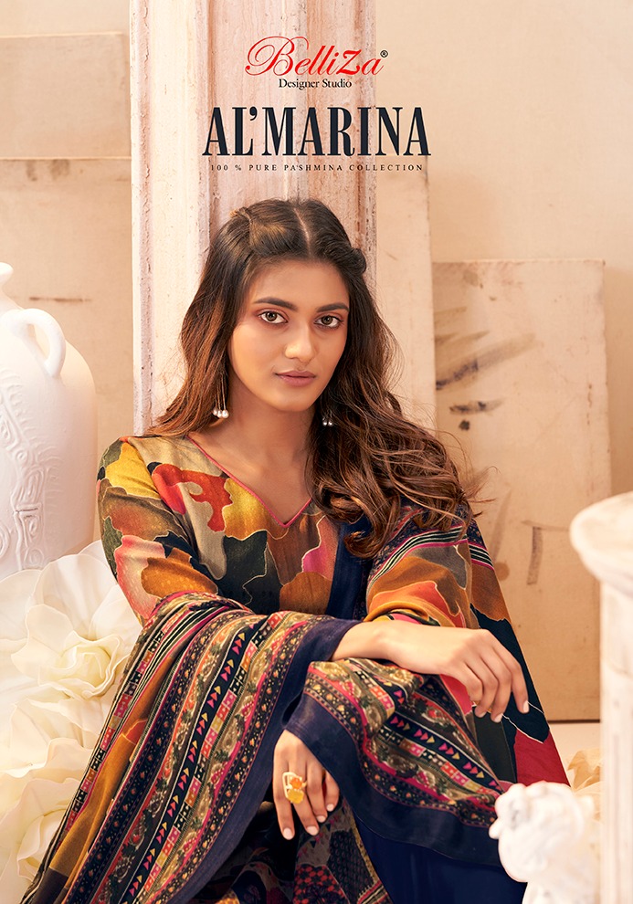 Belliza Almarina Designer Winter Wear Digital Printed Suits Wholesale