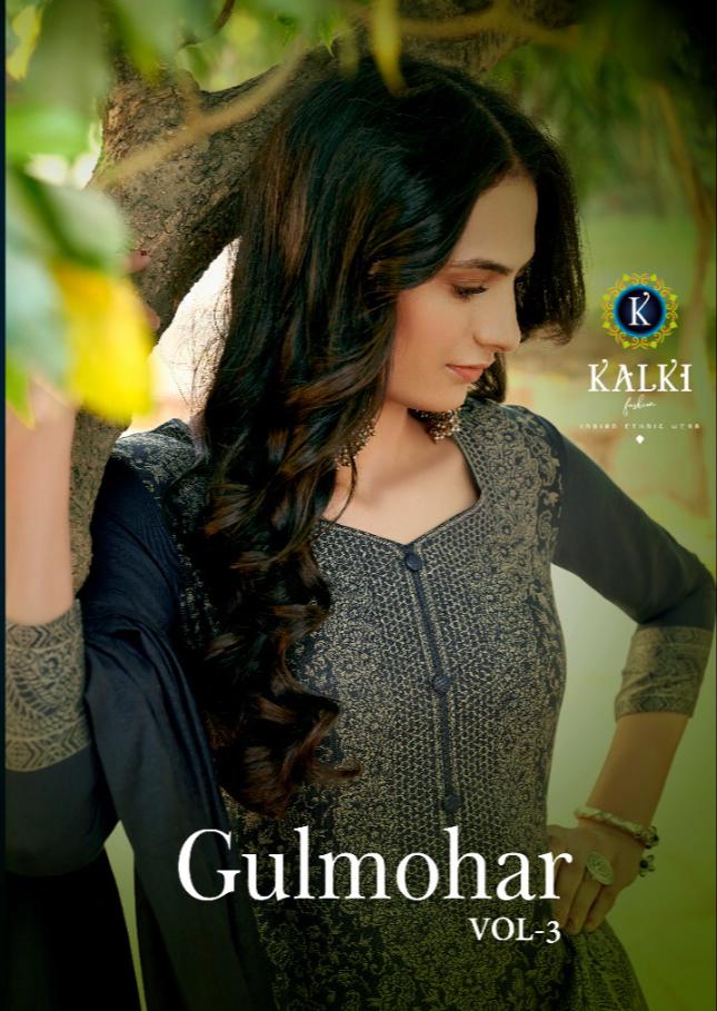 Kalki Fashion Gulmohar Vol 3 Designer Pashmina Handloom Weaving Winter Wear Suits Wholesale