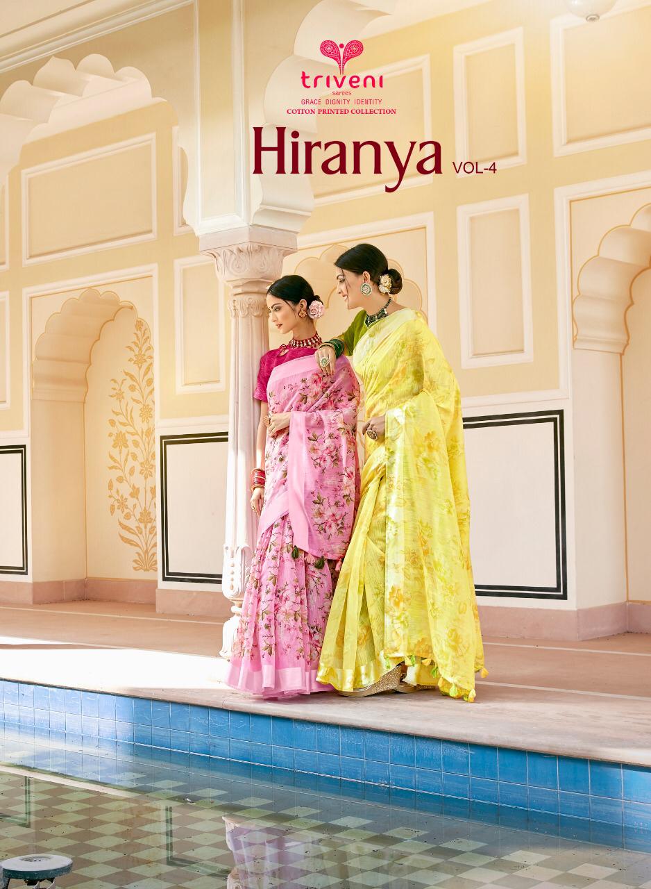 Triveni Hiranya Designer Cotton Print Daily Wear Low Range Sarees Wholesale
