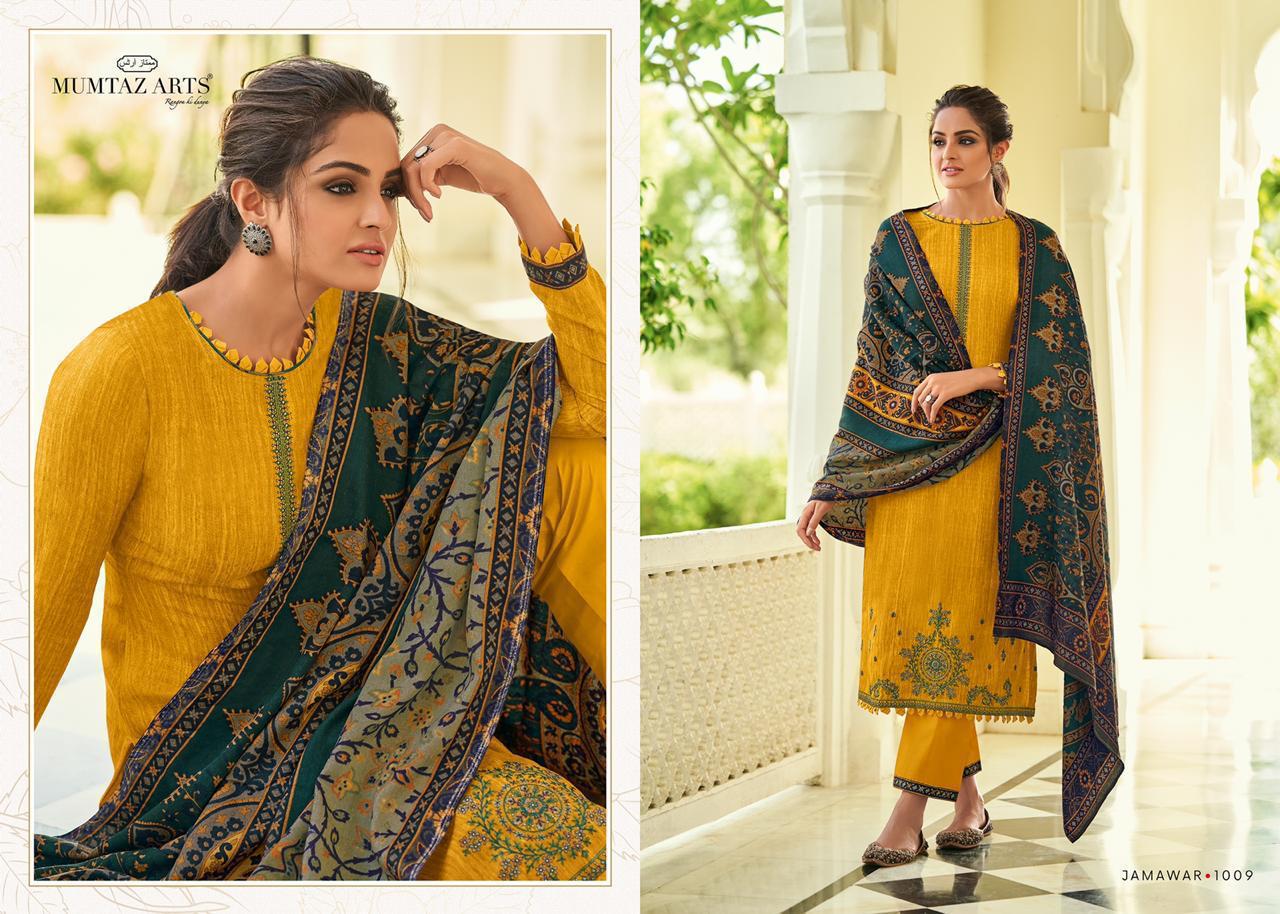 Mumtaz Arts Jamawar Designer Pashmina Digital Printed Shawl Box Pallu Kashmiri Suits Single