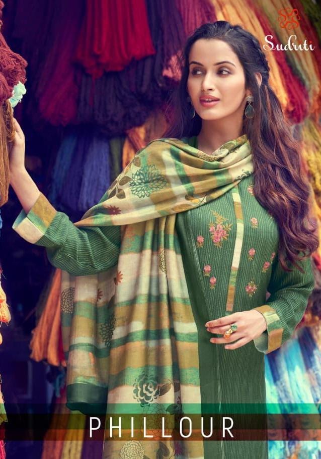 Sudriti Phillour Designer Pashmina Print With Embroidery Work Suits Wholesale