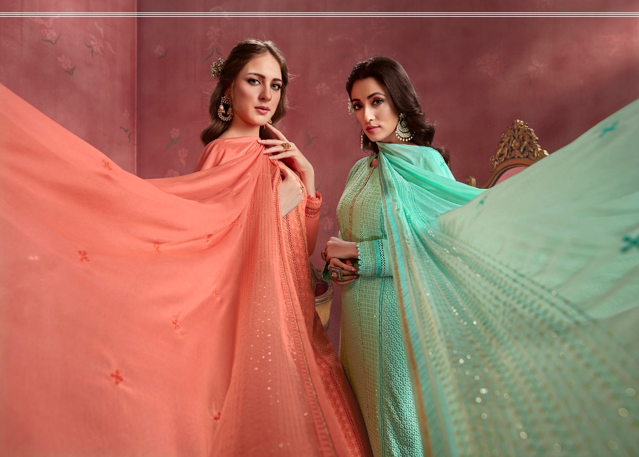 Tripal Aaa Kashmira Designer Georgette Chifli Work Suits Wholesale