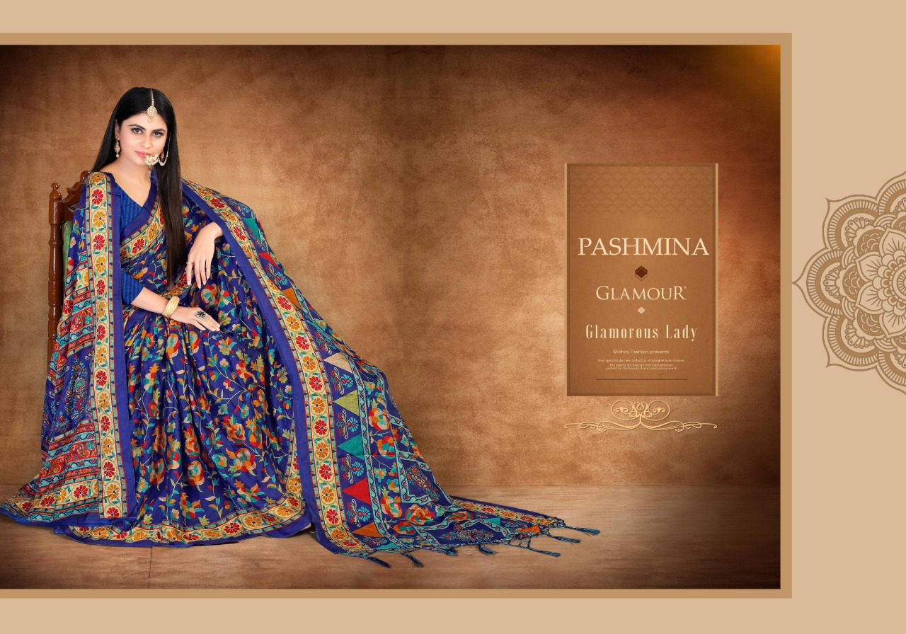 Silk Villa Pashmina Vol 14 Designer Pashmina Shawl Material Saree Winter Wear Collection In Best Wholesale Rate