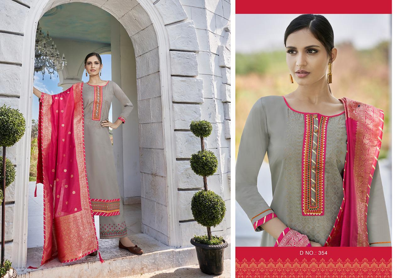 Aaa Kasturi Vol 4 Designer Jam Silk With Work Suits Wholesale