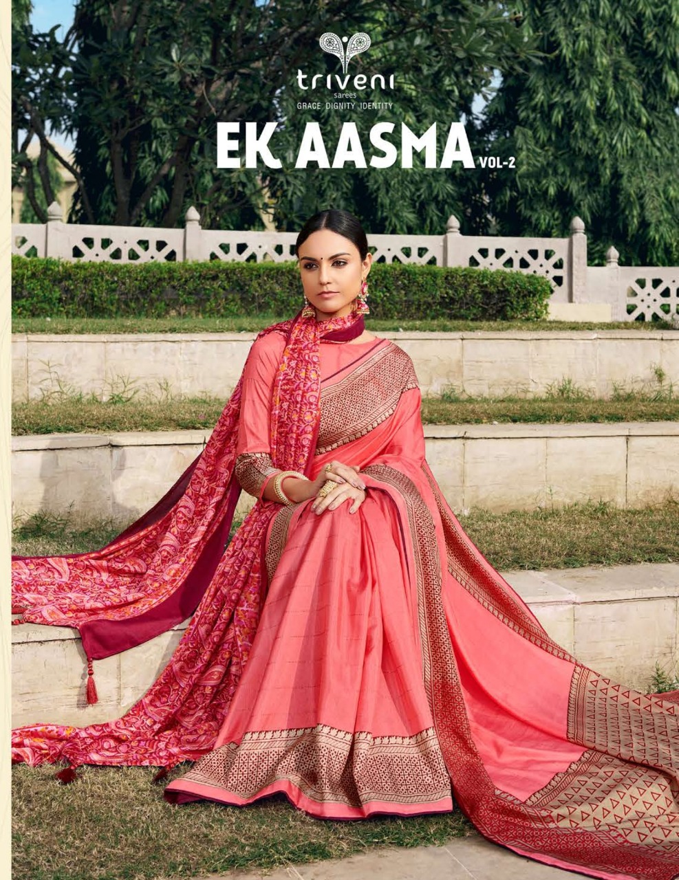 Triveni Ek Aasma Vol 2 Designer Sarees With Dola Shawl In Best Wholesale Rate